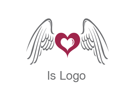 heart with angel wings logo