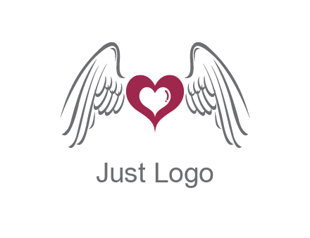 heart with angel wings logo