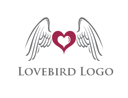 heart with angel wings logo