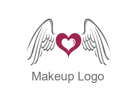 heart with angel wings logo