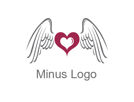heart with angel wings logo