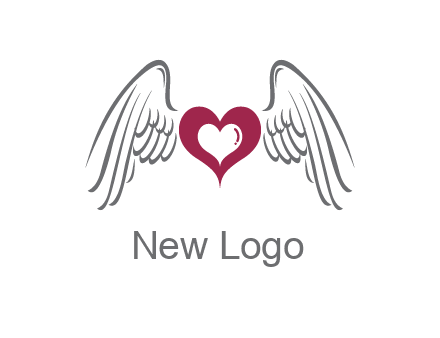 heart with angel wings logo
