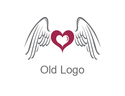 heart with angel wings logo