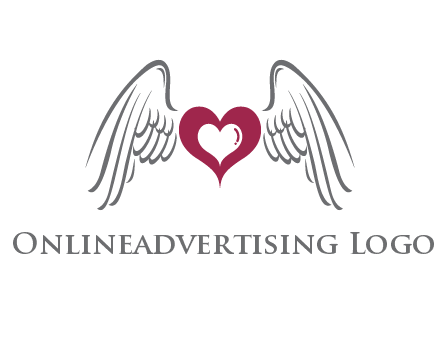 heart with angel wings logo