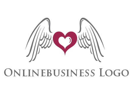 heart with angel wings logo