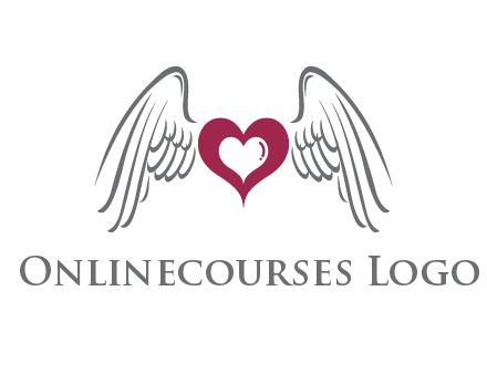 heart with angel wings logo