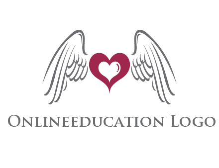 heart with angel wings logo