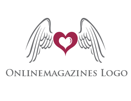heart with angel wings logo