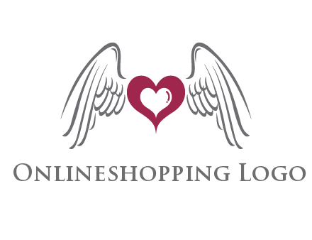 heart with angel wings logo