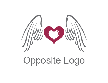 heart with angel wings logo