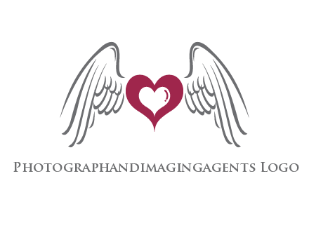 heart with angel wings logo