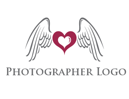 heart with angel wings logo