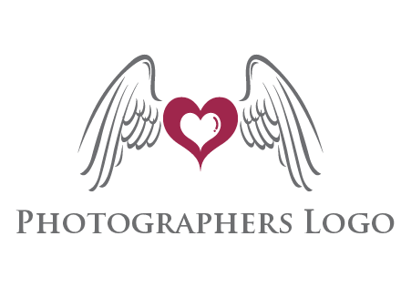 heart with angel wings logo