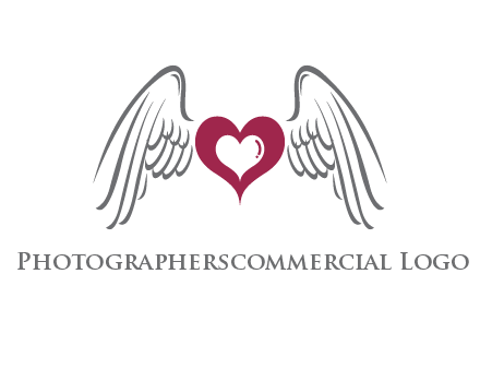 heart with angel wings logo