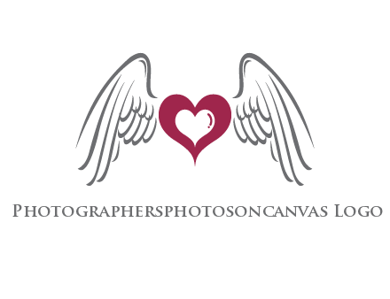 heart with angel wings logo