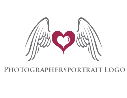 heart with angel wings logo