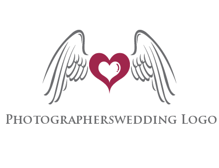 heart with angel wings logo