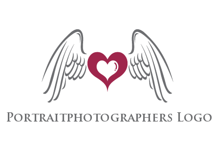 heart with angel wings logo
