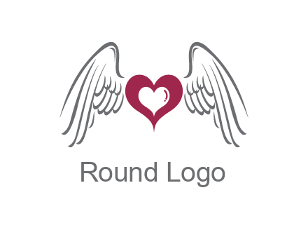 heart with angel wings logo