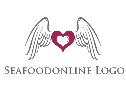 heart with angel wings logo