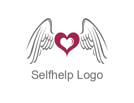 heart with angel wings logo