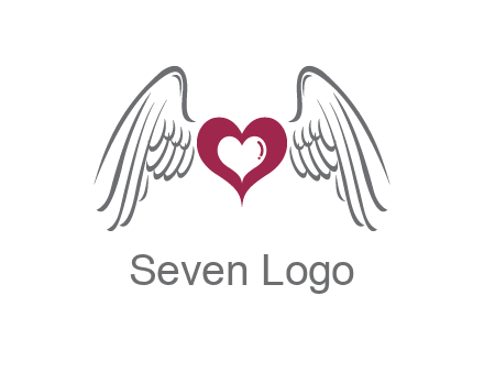 heart with angel wings logo