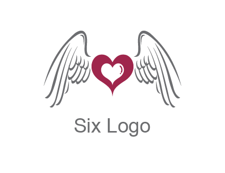 heart with angel wings logo