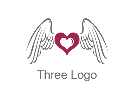 heart with angel wings logo