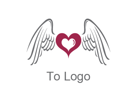 heart with angel wings logo