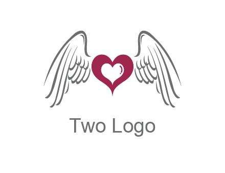heart with angel wings logo