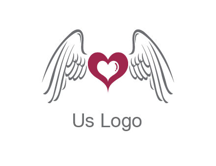 heart with angel wings logo