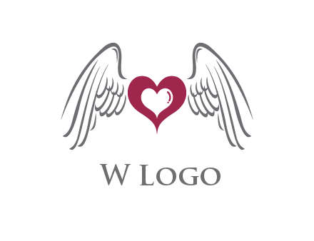 heart with angel wings logo