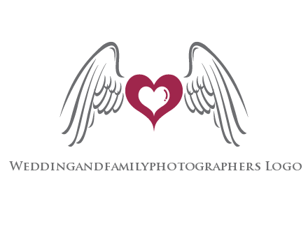 heart with angel wings logo