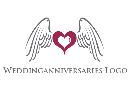 heart with angel wings logo