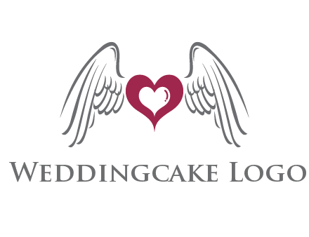 heart with angel wings logo