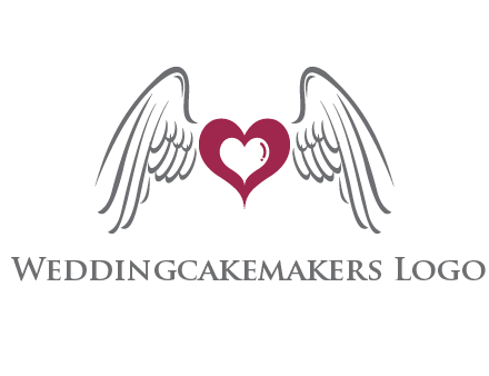 heart with angel wings logo
