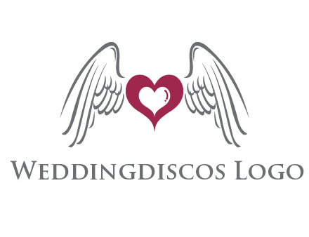heart with angel wings logo