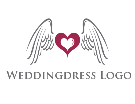 heart with angel wings logo