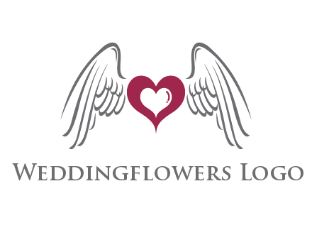 heart with angel wings logo