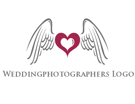 heart with angel wings logo
