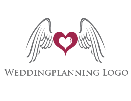 heart with angel wings logo