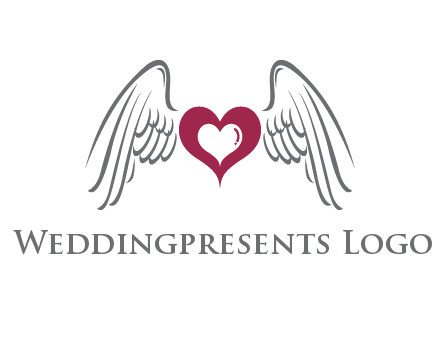 heart with angel wings logo