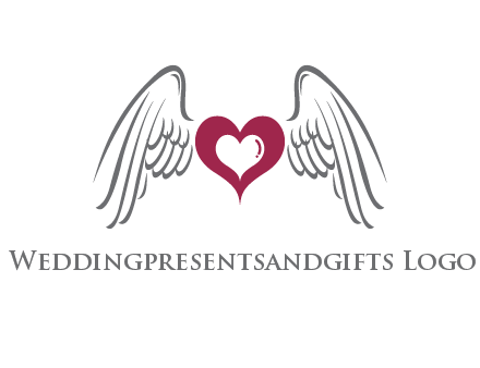 heart with angel wings logo