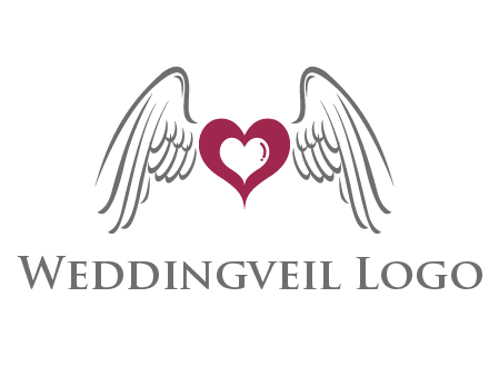 heart with angel wings logo