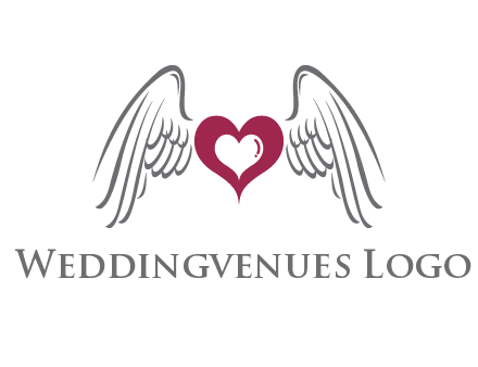 heart with angel wings logo