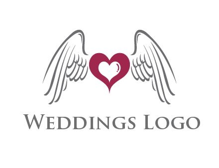 heart with angel wings logo