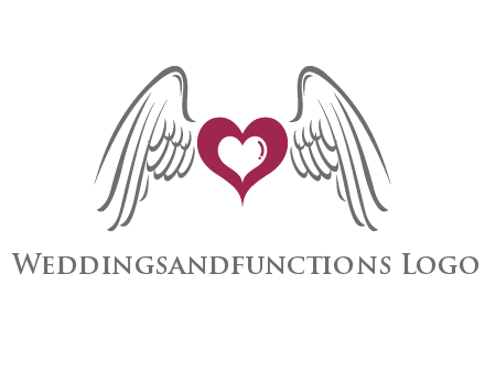 heart with angel wings logo
