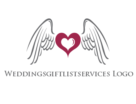 heart with angel wings logo