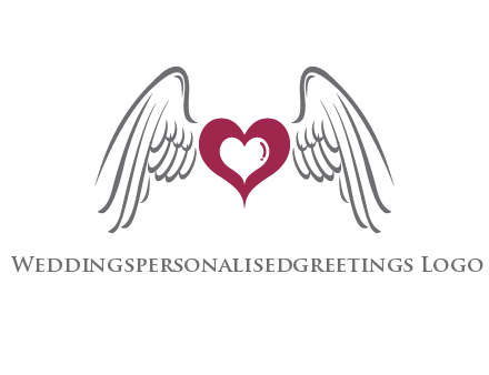heart with angel wings logo