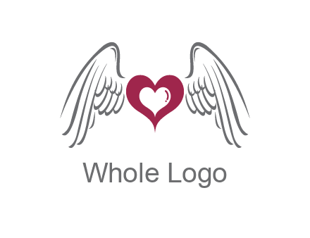 heart with angel wings logo